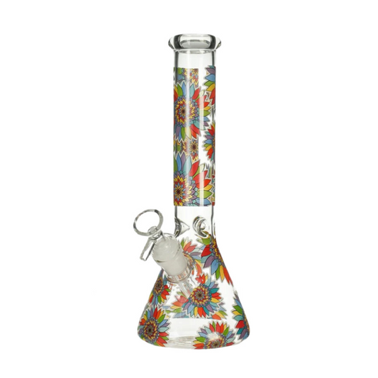 cheap Glow in the Dark Rainbow Flower Bong Water Pipe 25cm nz