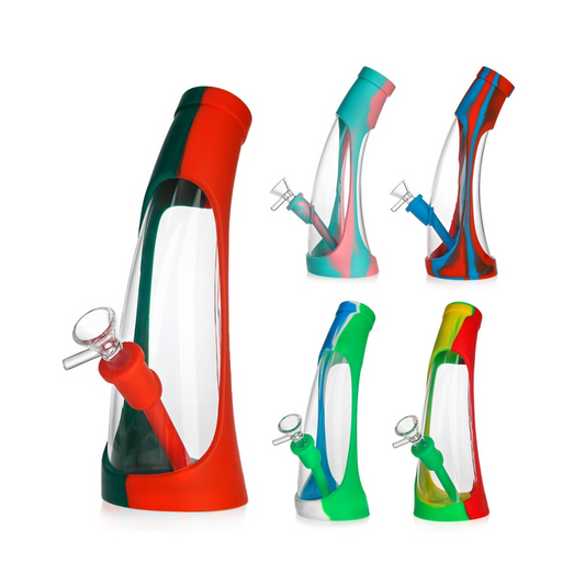 cheap Silicone/Glass Straight Water Pipe 25cm nz