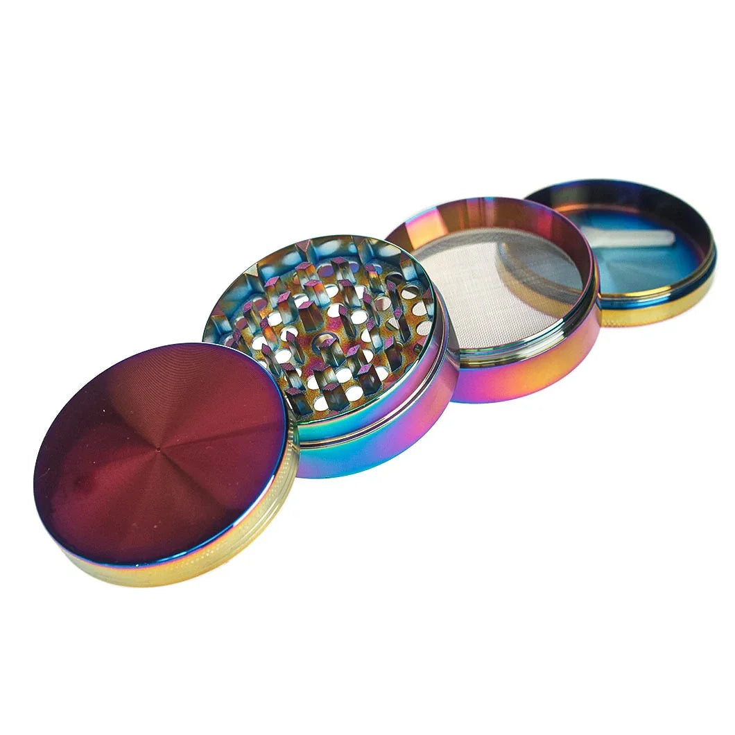 4 Layer Metal Tobacco Grinder Rainbow