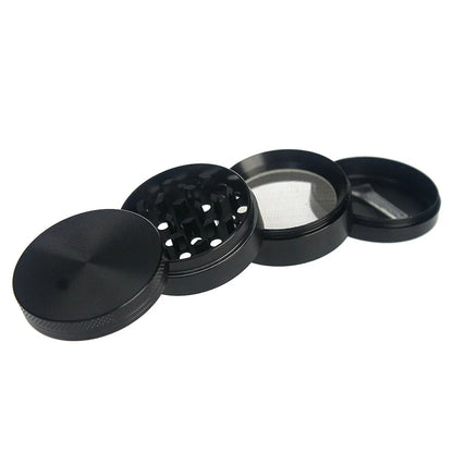 4 Layer Metal Tobacco Grinder Black