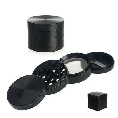 4 Layer Metal Tobacco Grinder Black